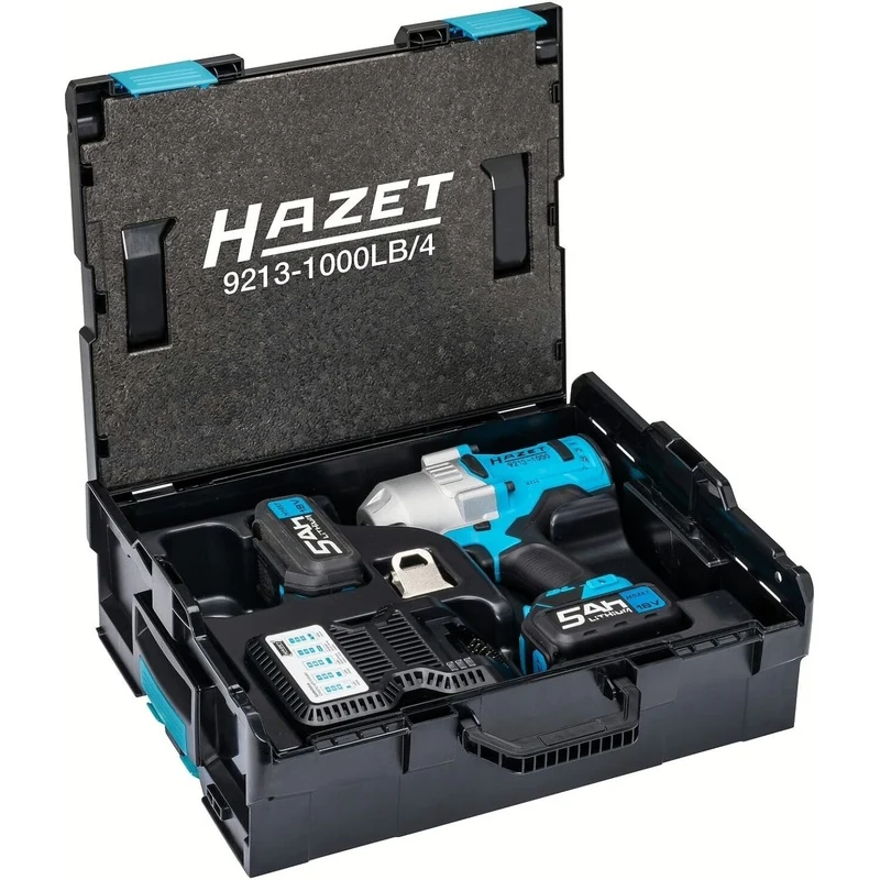 Hazet 9213-1000LB/4 4-Pieces Loosening Torque Maximum: 1400 Nm 3/4 inch Square Solid L-Boxx Cordless impact wrench